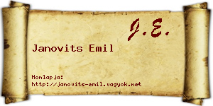 Janovits Emil névjegykártya